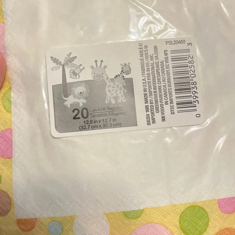 Safari Zoo Animal Plates & Napkins for Baby Shower